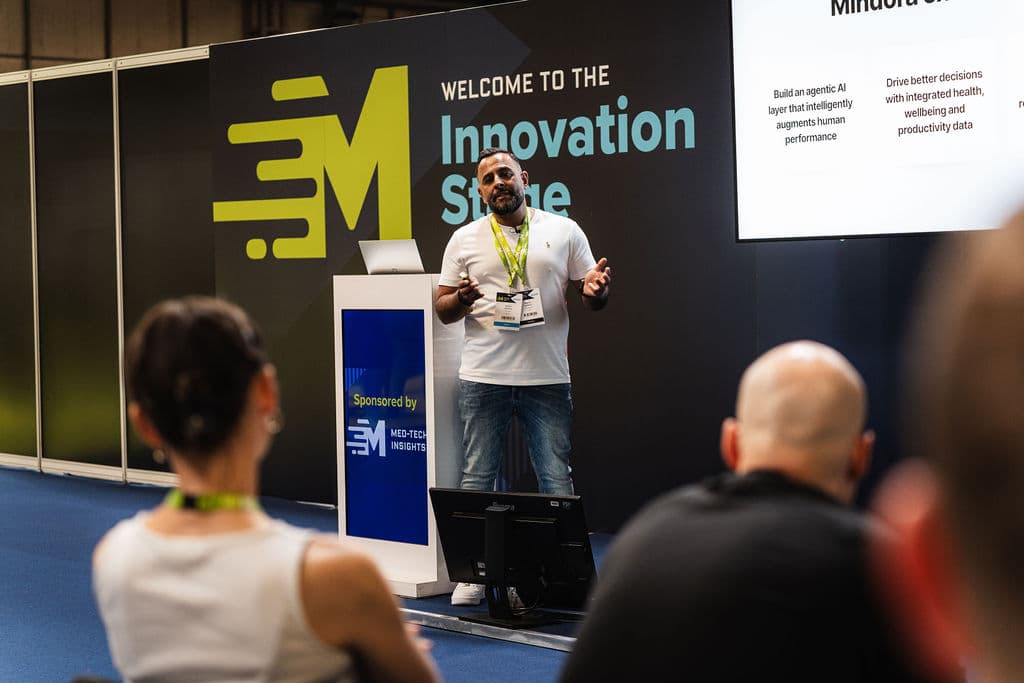 Martin Sandhu speaking at a MedTech event