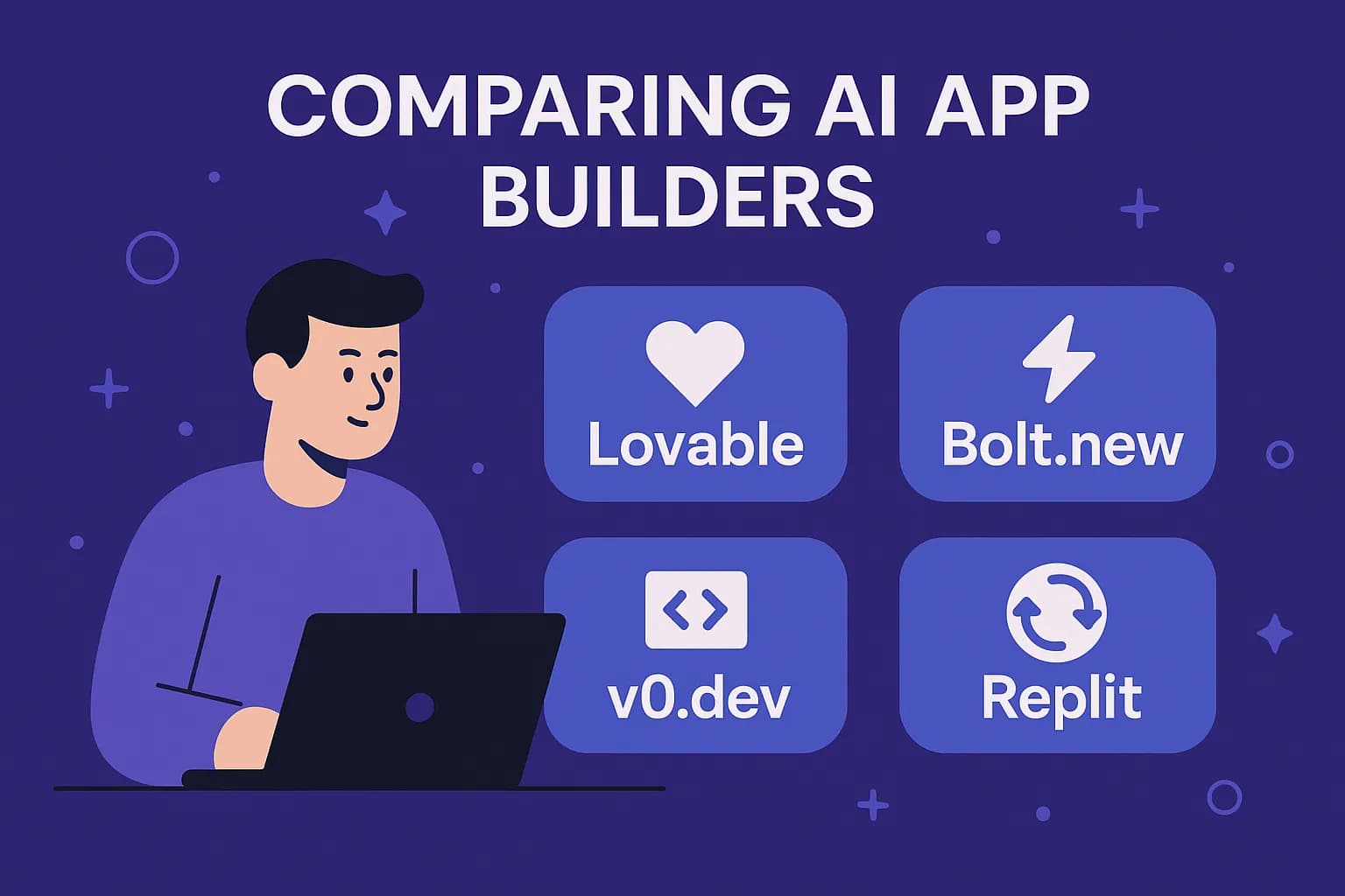 Comparing AI App Builders: Lovable vs Bolt vs v0 vs Replit